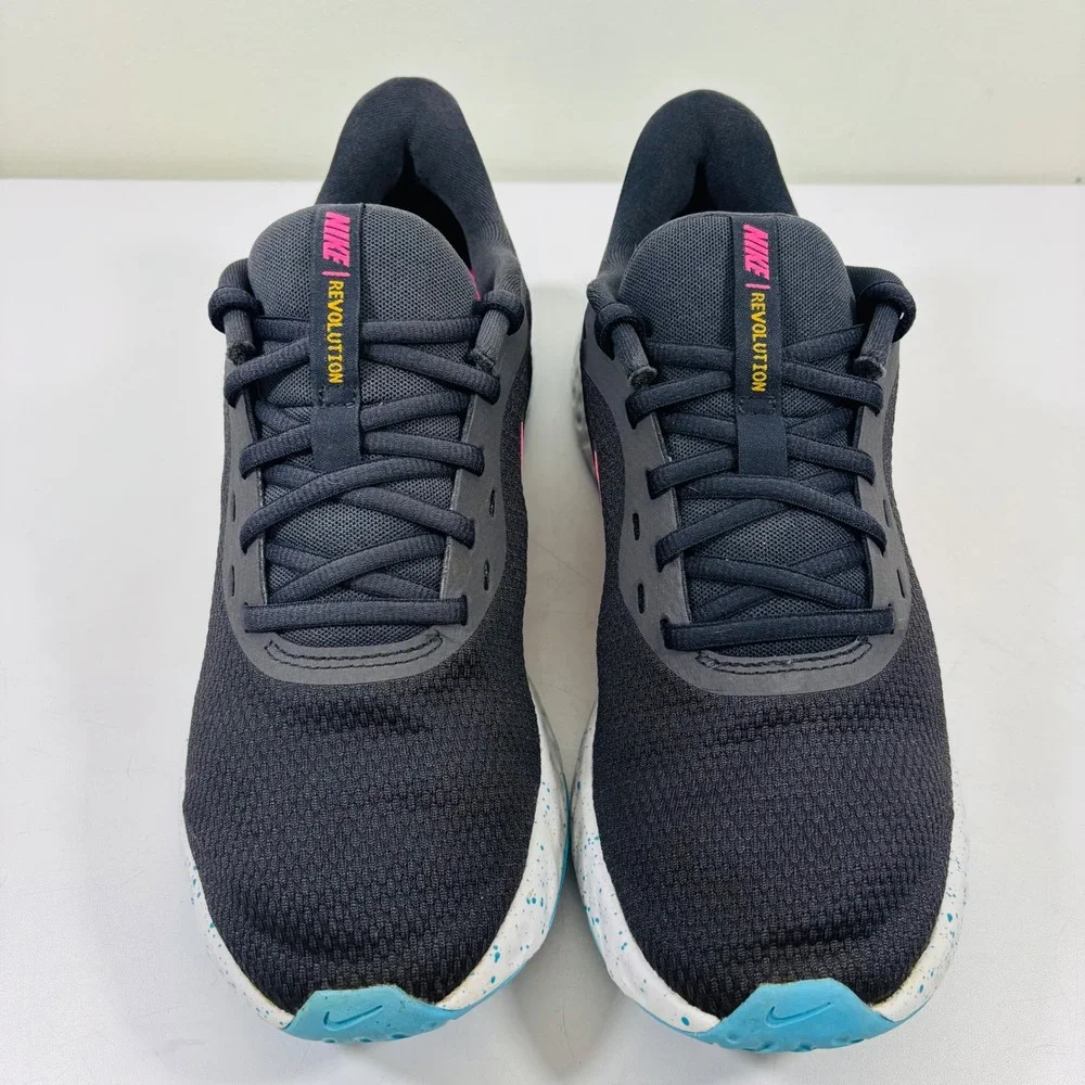 Nike Revolution 5 Thunder Gray Pink Blue Running Women's Shoes 9.5‎ CU4830 001